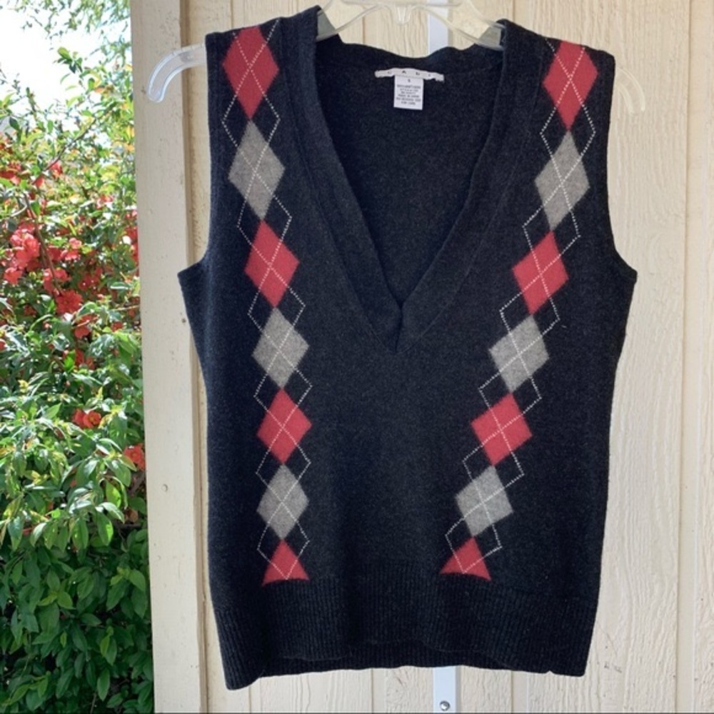 Cabi Charcoal Grey Knit Lambswool Sweater Vest | S